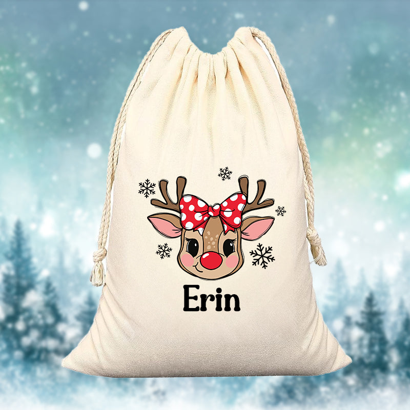 Girl Reindeer - Custom Santa Sack