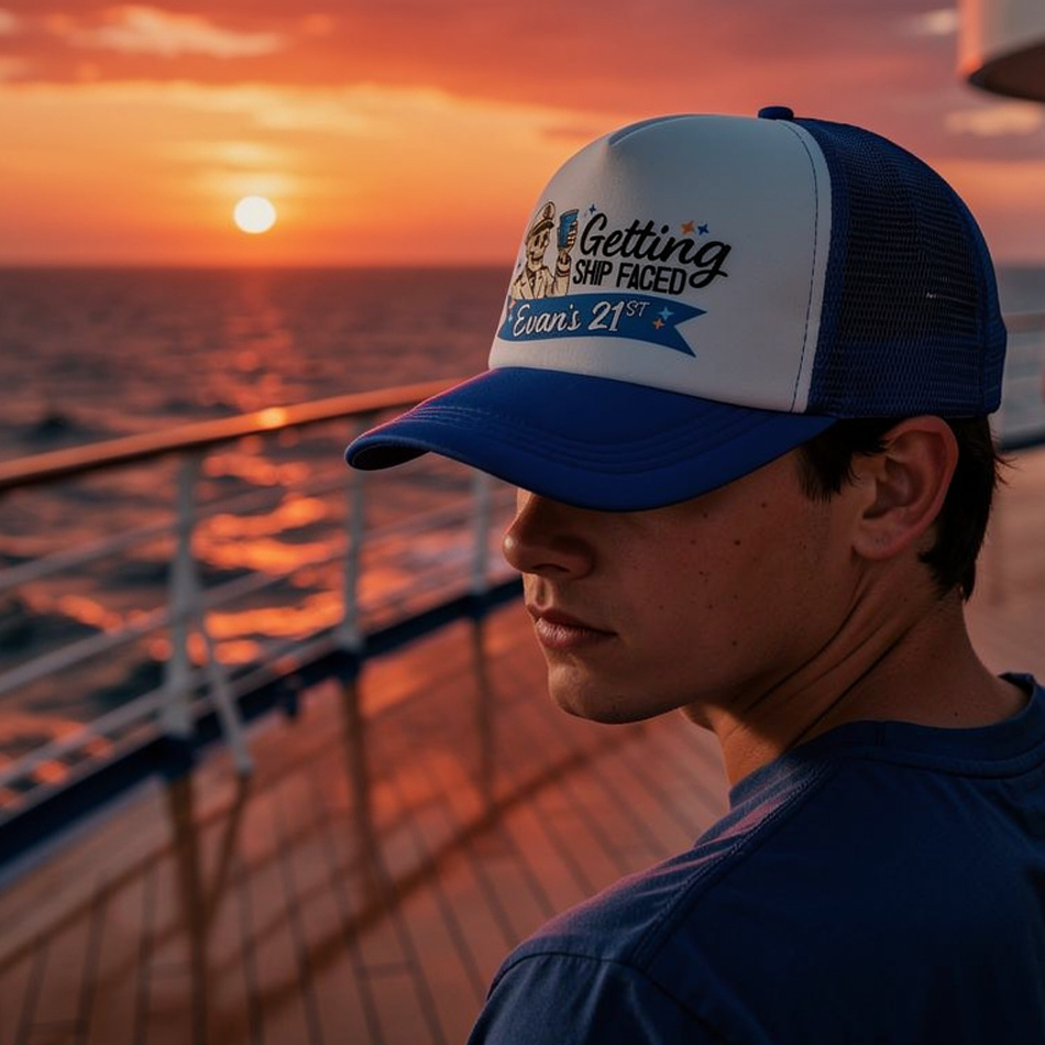 Custom Ship Faced Trucker Hat