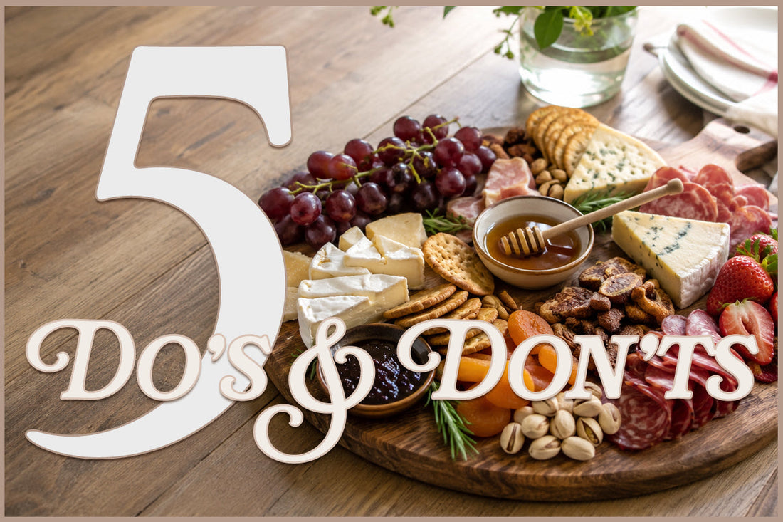 5 do's and don'ts to charcuterie, platter of fruit, cheese and nuts
