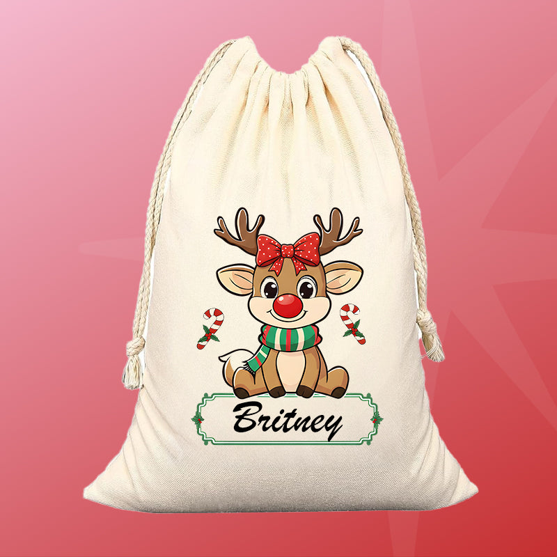 Girl Reindeer - Custom Santa Sack