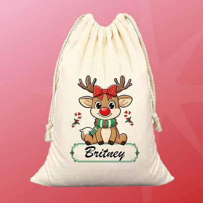 Girl Reindeer - Custom Santa Sack
