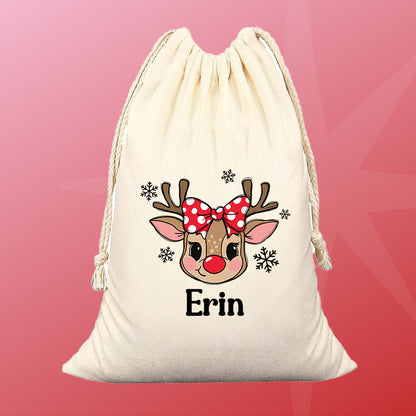 Girl Reindeer - Custom Santa Sack