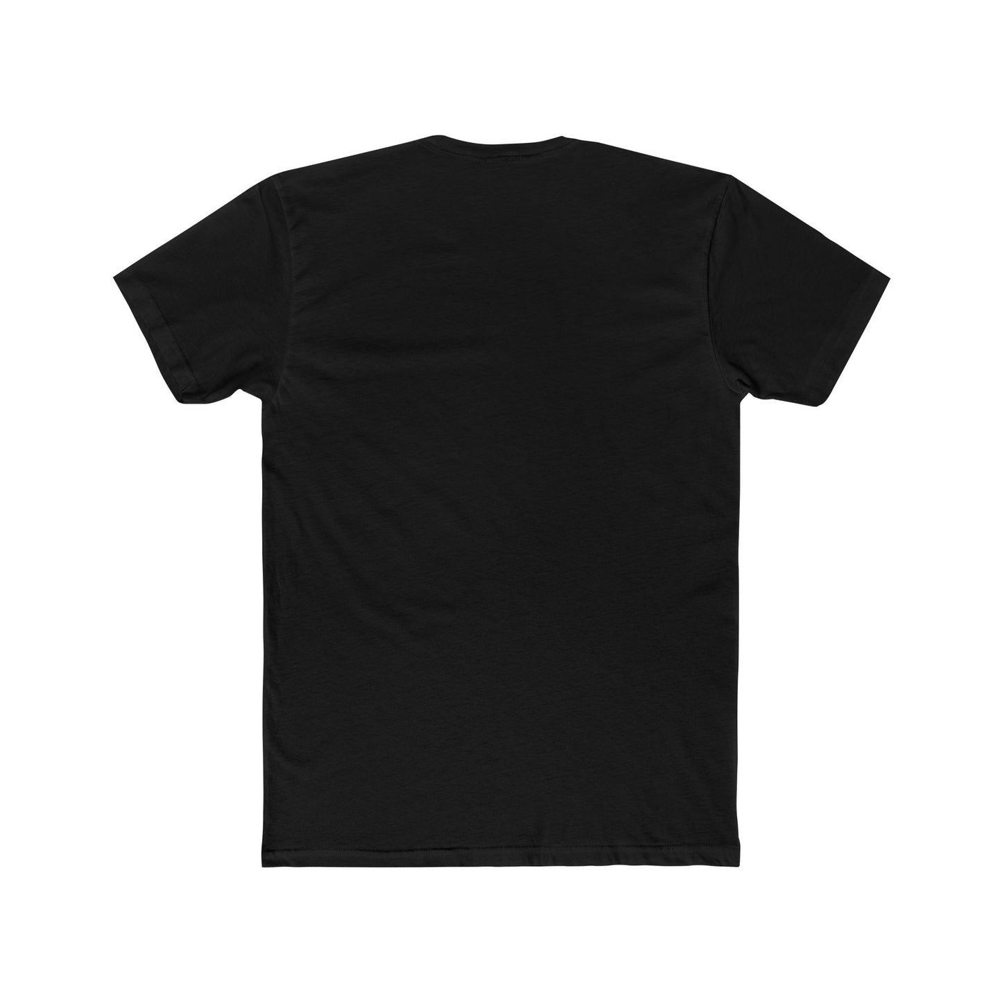 Black t-shirt on a white background