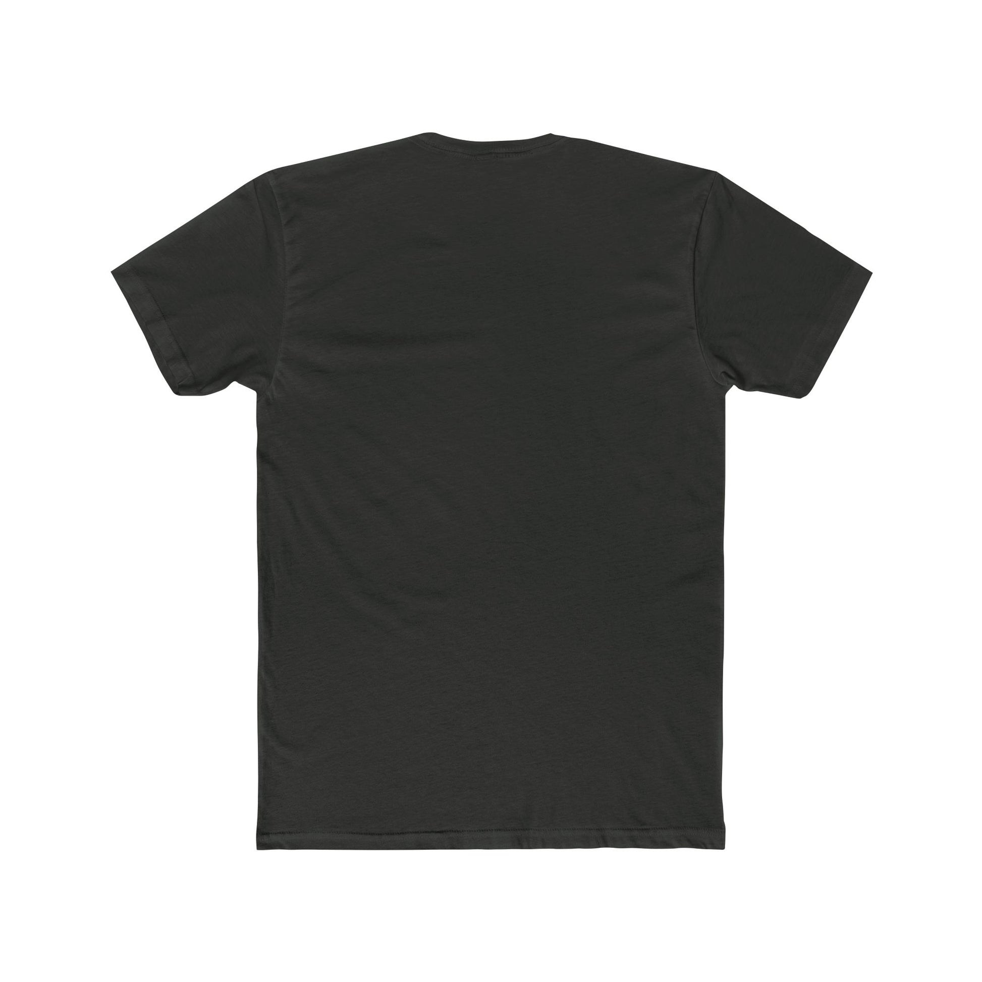 Black t-shirt on a white background