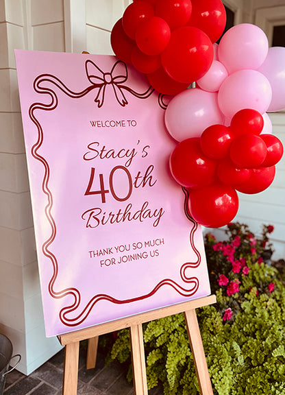 Pink and Red Bow Poster