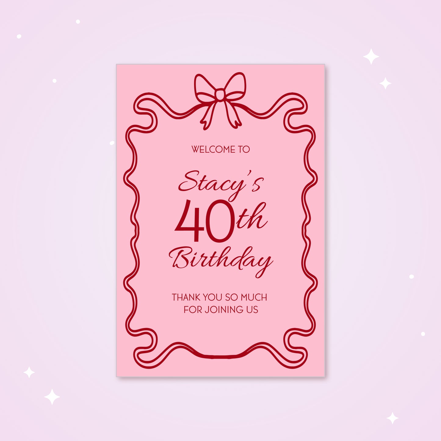 Pink and Red Bow Poster