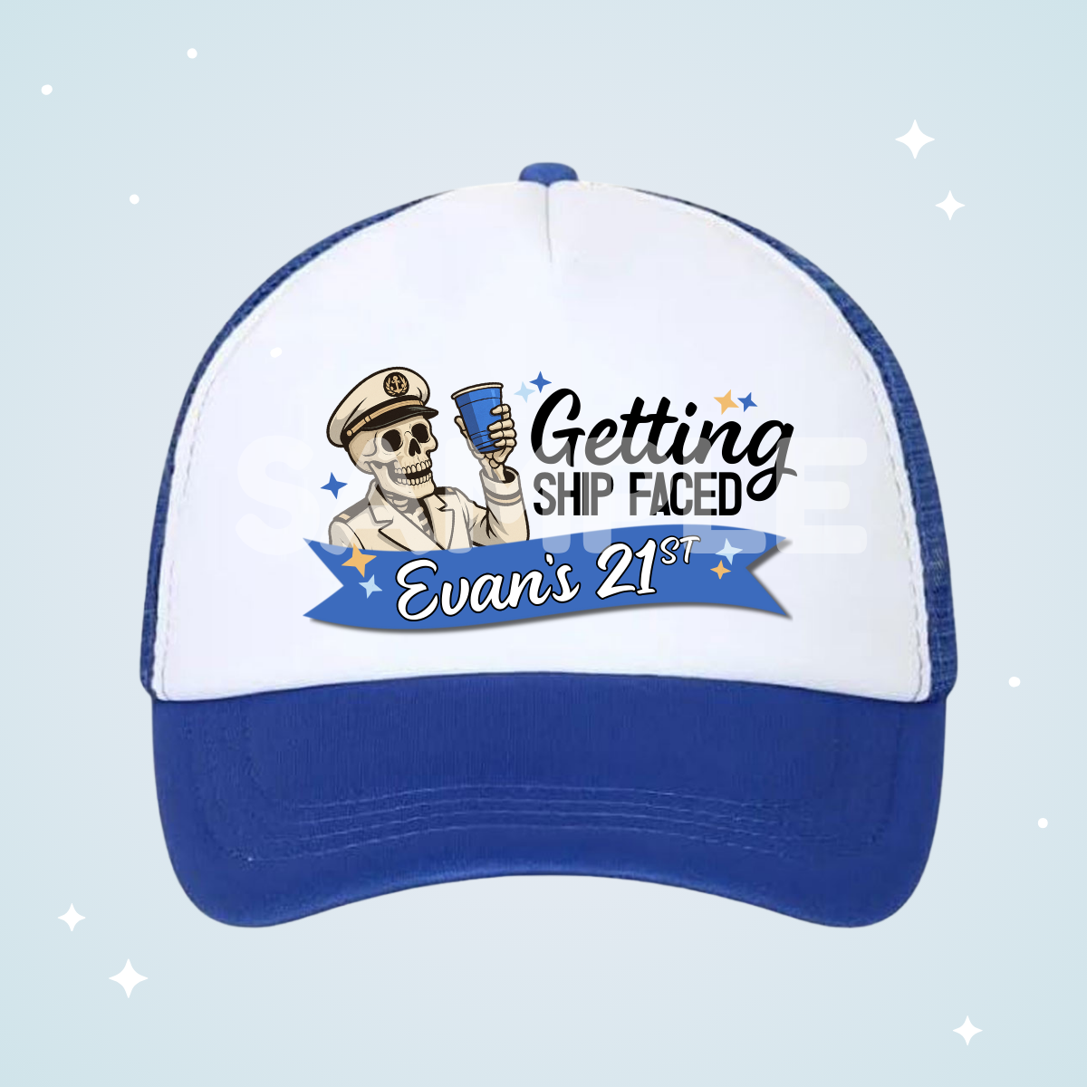 Custom Ship Faced Trucker Hat